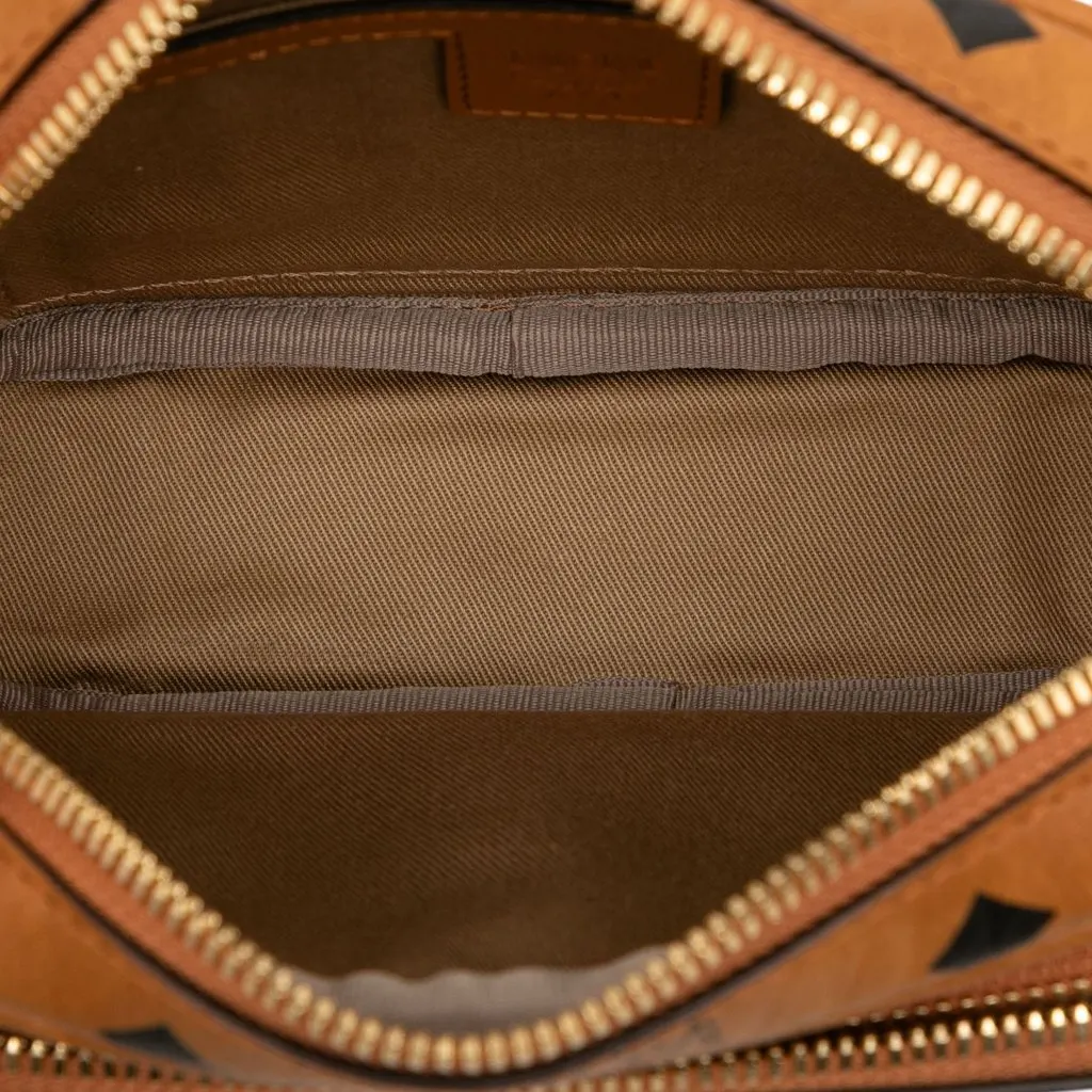 MCM Extra Mini Visetos Coated Canvas Aren Crossbody Brown Very good - Model View