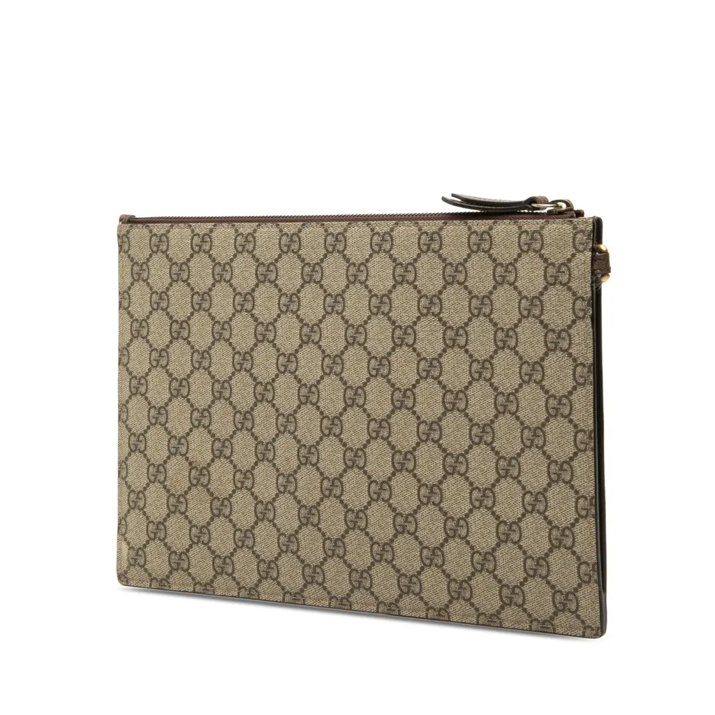 Gucci GG Supreme Neo Vintage Clutch Beige Canvas Good - Back View