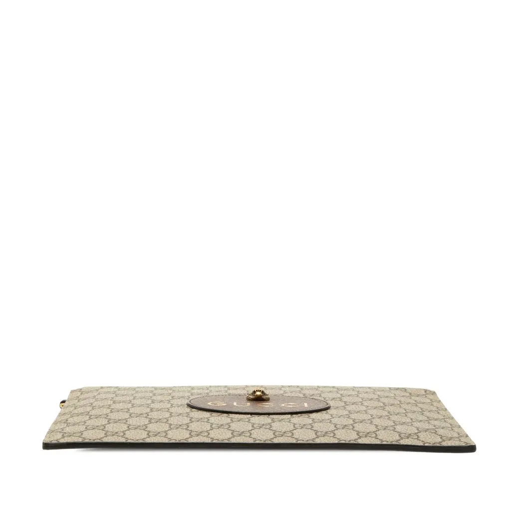 Gucci GG Supreme Neo Vintage Clutch Beige Canvas Good - Inside View