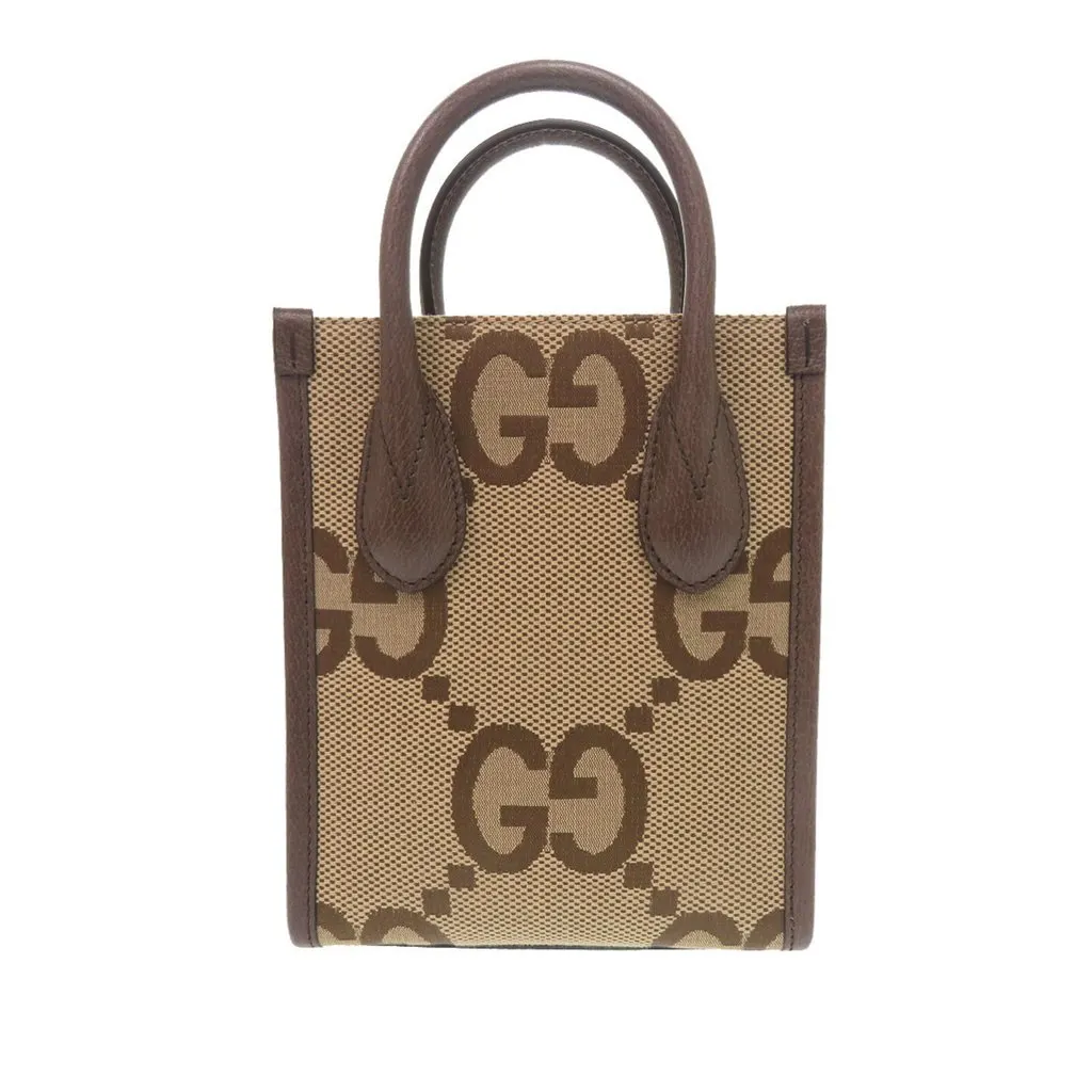 Gucci Mini Jumbo GG Canvas Web Satchel Beige Very good - Back View