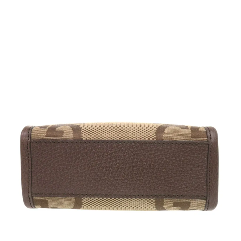 Gucci Mini Jumbo GG Canvas Web Satchel Beige Very good - Inside View