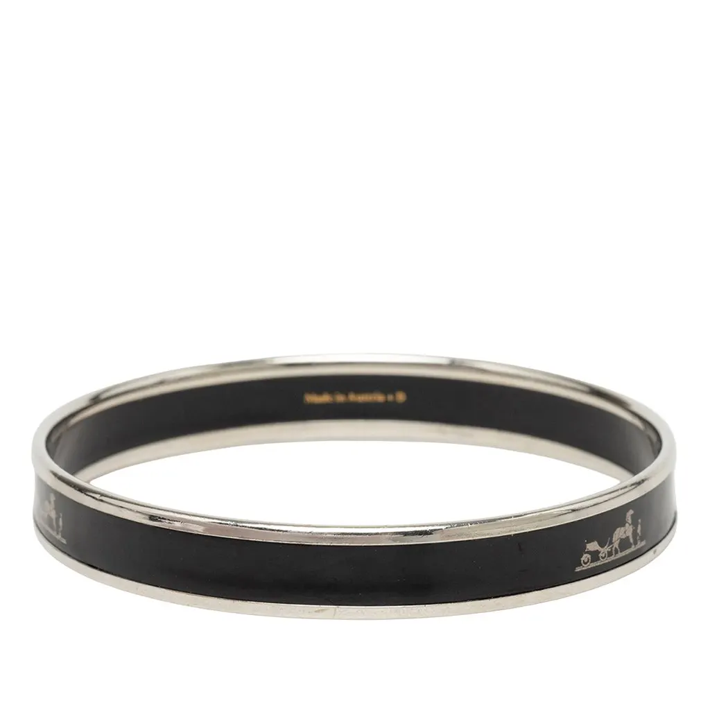 Hermès Narrow Caleche Enamel Bangle 65 Black Very good - Inside View