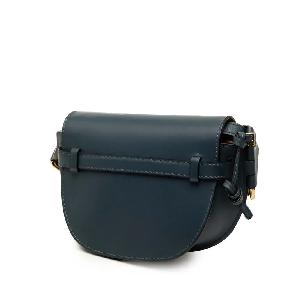 LOEWE Mini Soft Calfskin Gate Dual Bag Blue Leather Very good - Back View