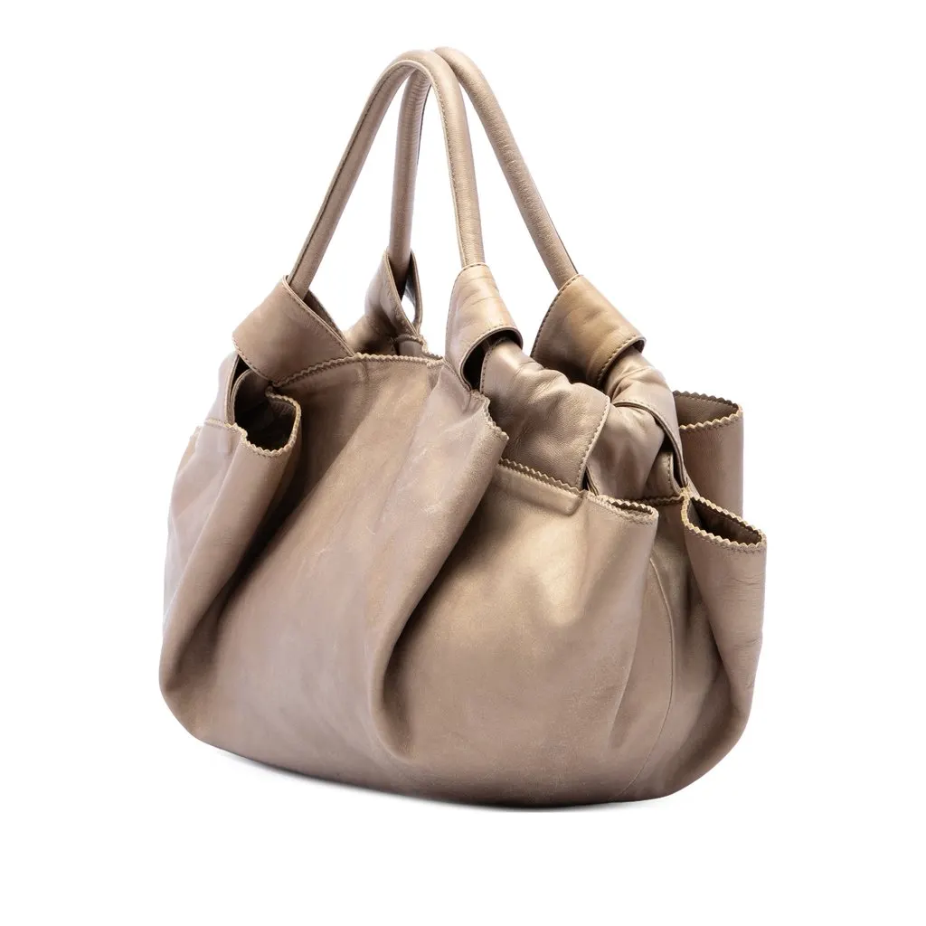 Loewe Metallic Nappa Aire Gold Leather Very good - Back View