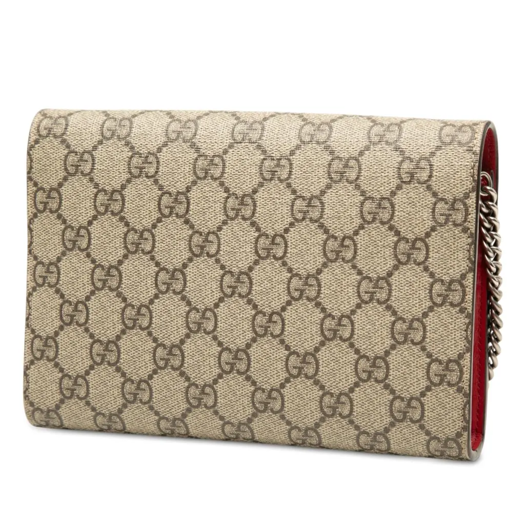 Gucci GG Supreme Dionysus Wallet on Chain Beige Canvas Very good - Back View