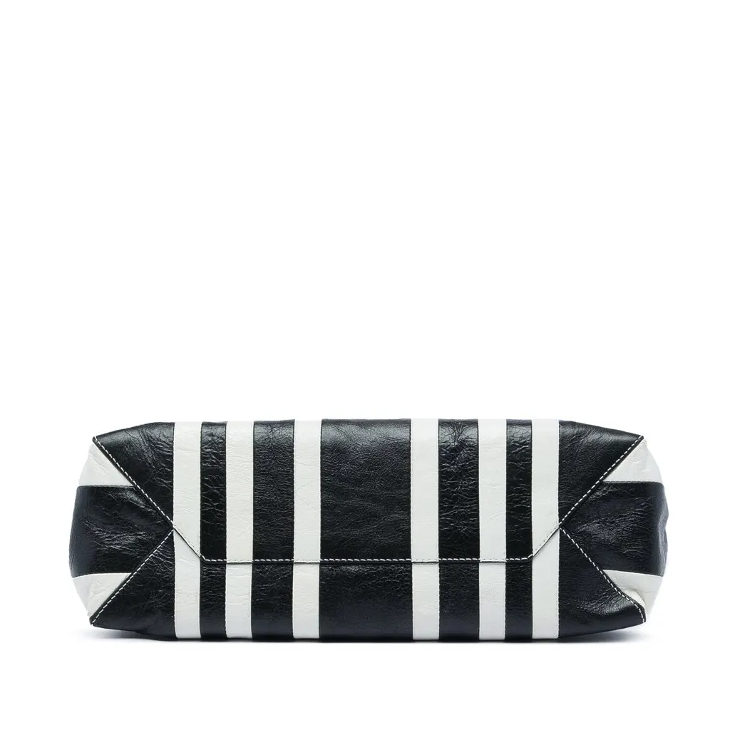 Balenciaga Large Lambskin Striped Barbes Z Pouch Black Leather Very good - Inside View