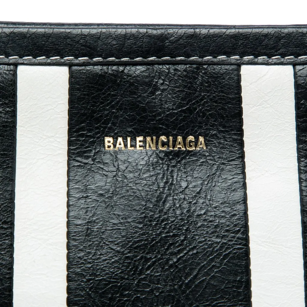 Balenciaga Large Lambskin Striped Barbes Z Pouch Black Leather Very good - Box View