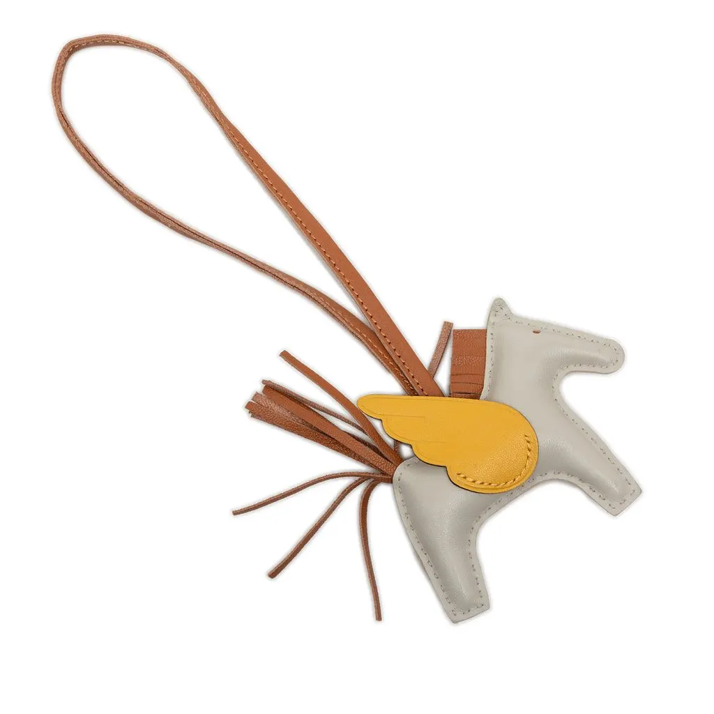 Hermès Milo Lambskin and Swift Grigri Rodeo Pegase Bag Charm PM MultiColor Leather Very good - Back View