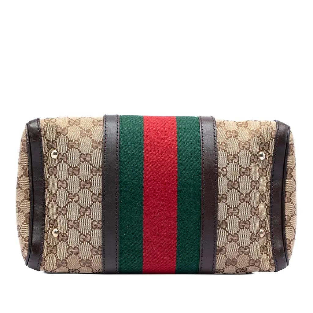 Gucci Medium GG Canvas Web Joy Boston Bag Beige Very good - Inside View