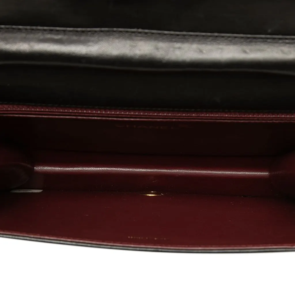 Chanel Small CC Quilted Lambskin Full Single Flap Black Leather Good - Model View