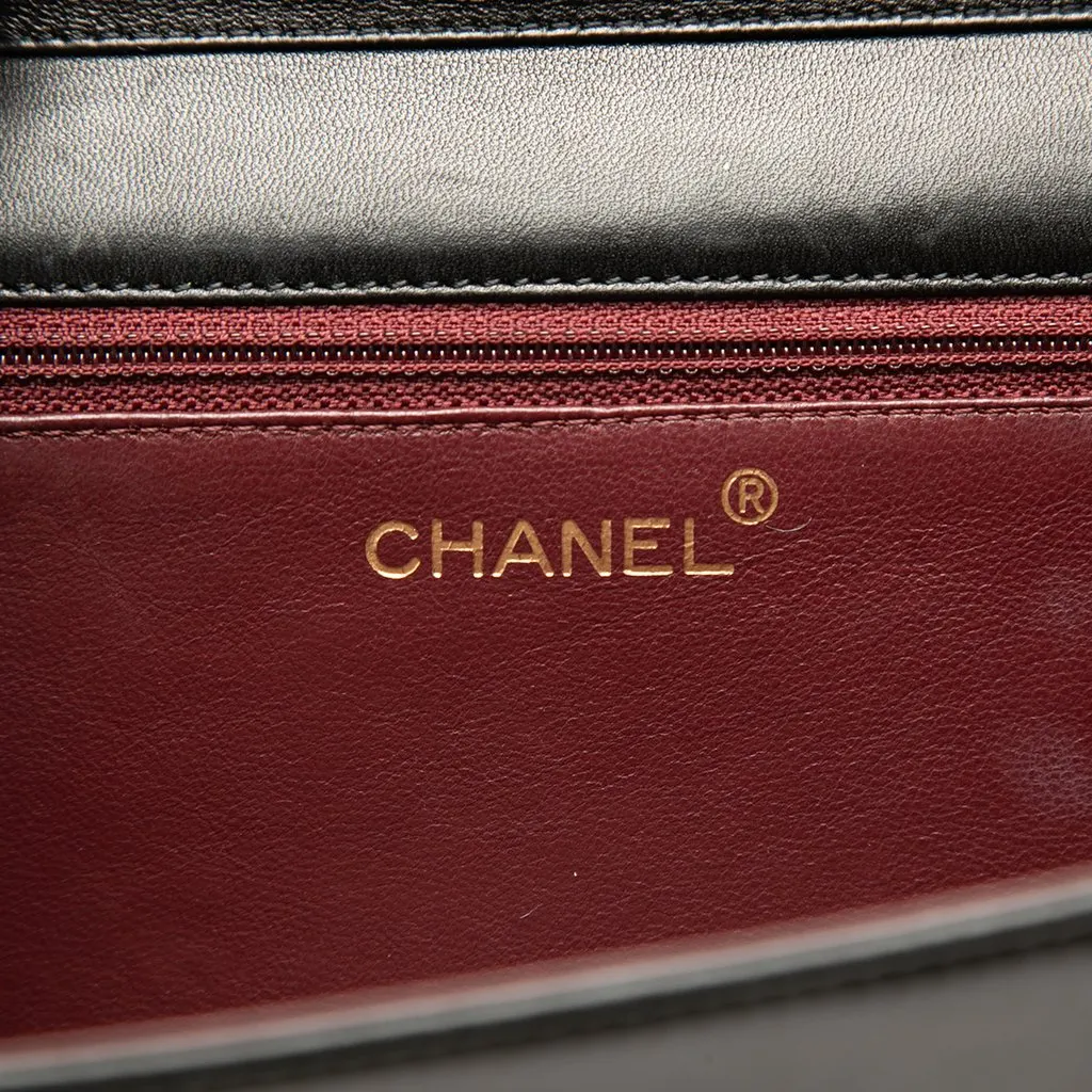 Chanel Small CC Quilted Lambskin Full Single Flap Black Leather Good - Box View