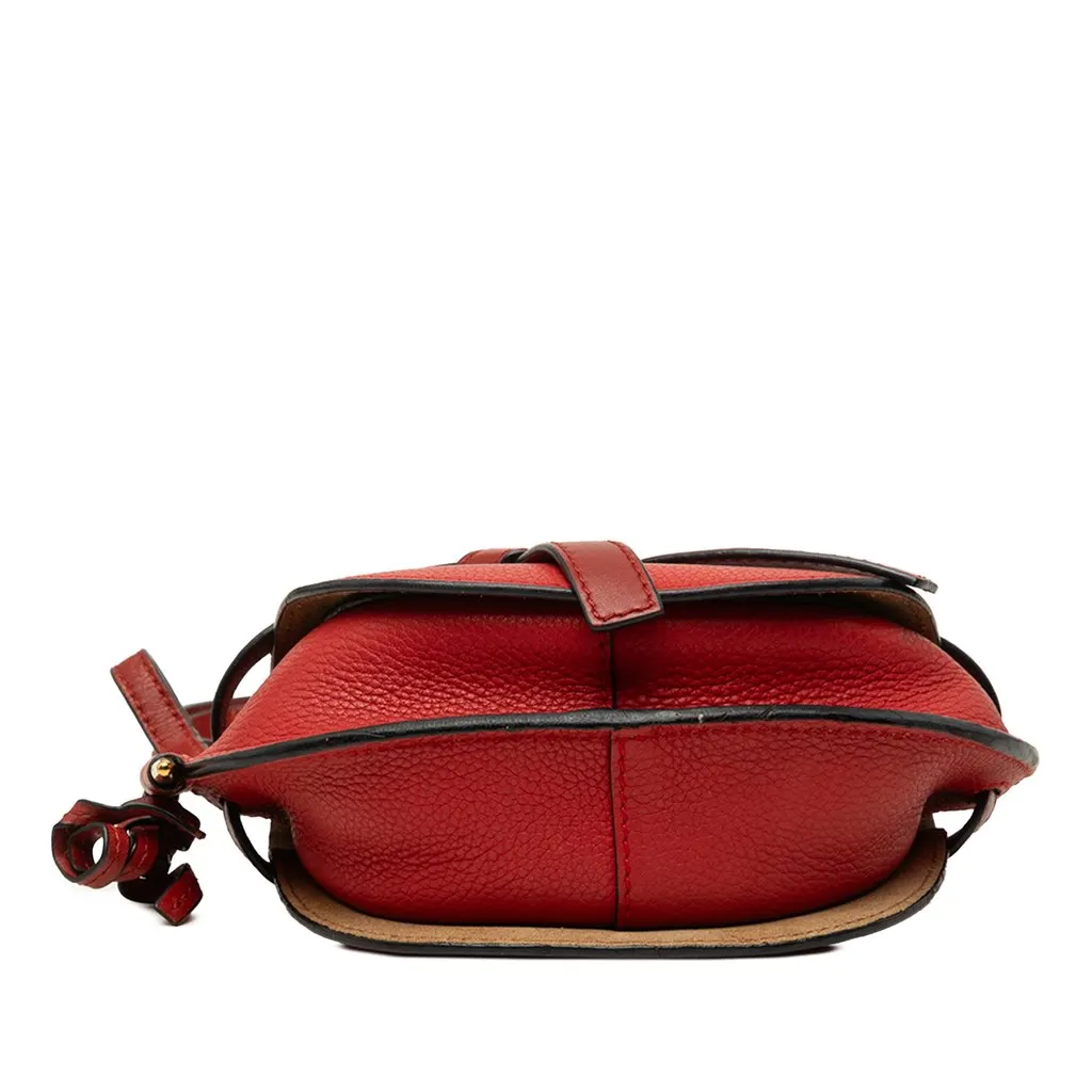 Loewe Mini Bicolor Grained Calfskin Gate Crossbody Red Leather Good - Inside View