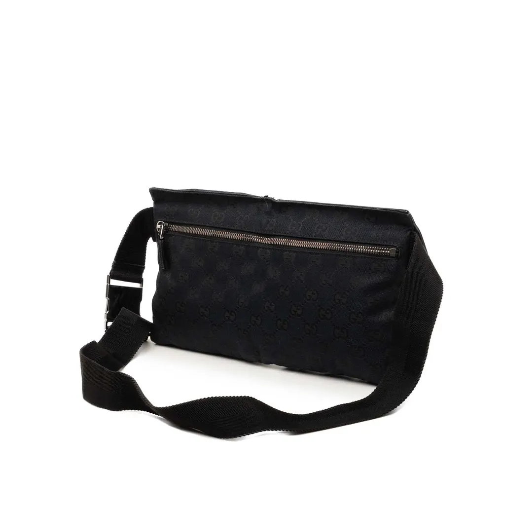 Gucci GG Canvas Double Pocket Belt Bag Black Very good - Back View