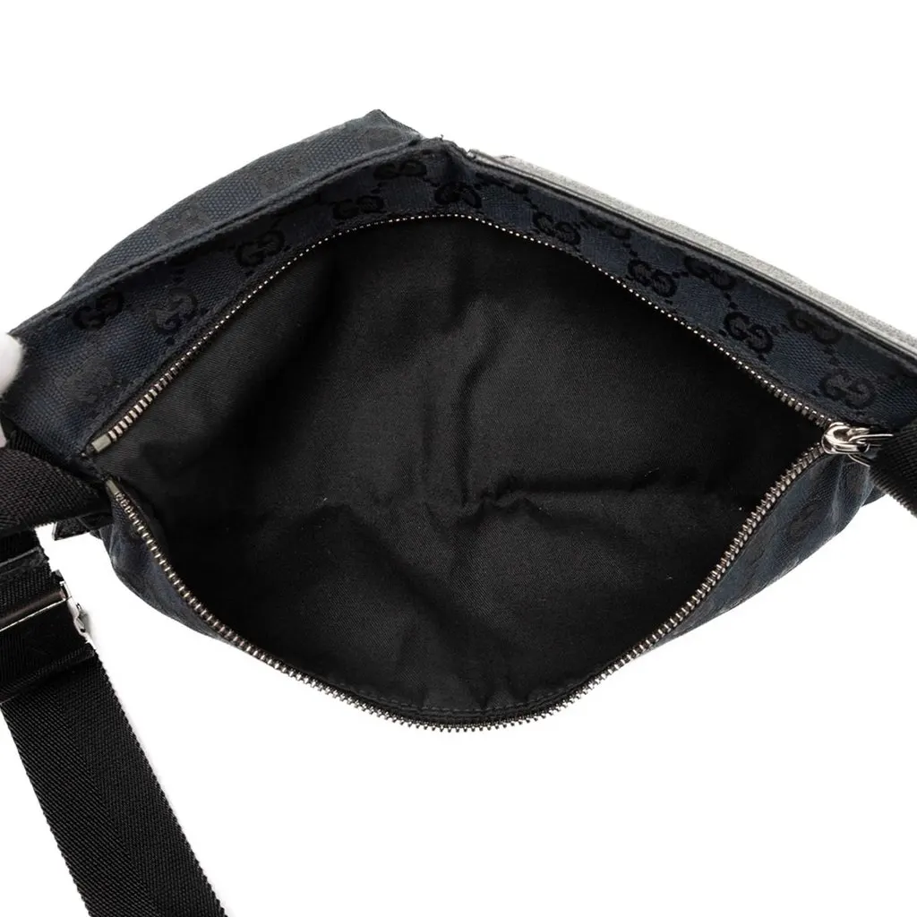Gucci GG Canvas Double Pocket Belt Bag Black Very good - Model View