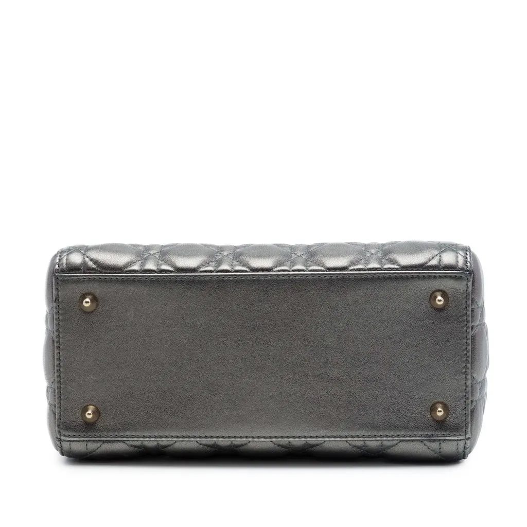 Dior Medium Metallic Lambskin Cannage Lady Dior MultiColor Leather Very good - Inside View