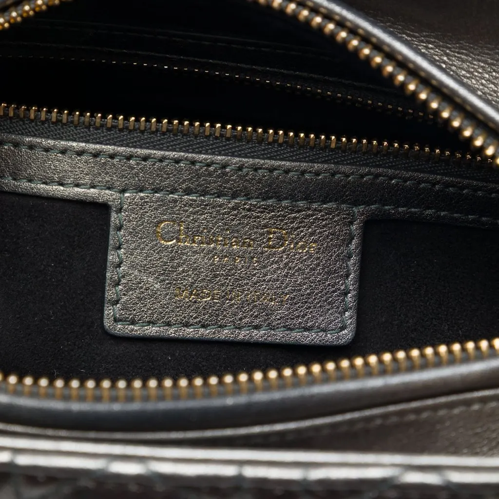 Dior Medium Metallic Lambskin Cannage Lady Dior MultiColor Leather Very good - Box View