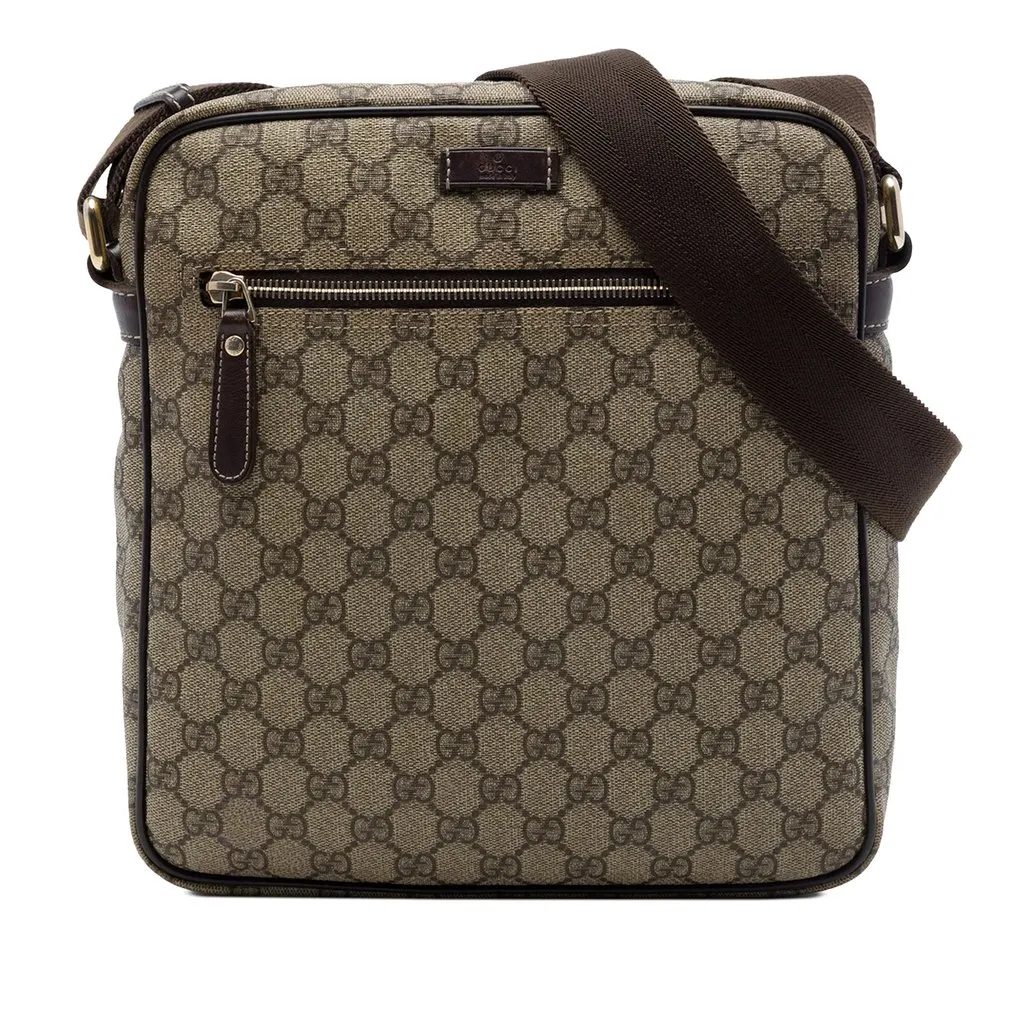 Gucci GG Supreme Crossbody Beige Canvas Good - Front View