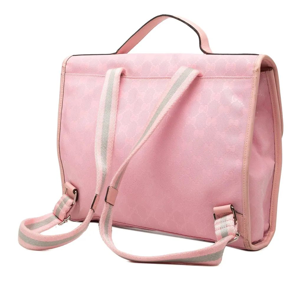 Gucci GG Imprime Backpack Pink Canvas Good - Back View