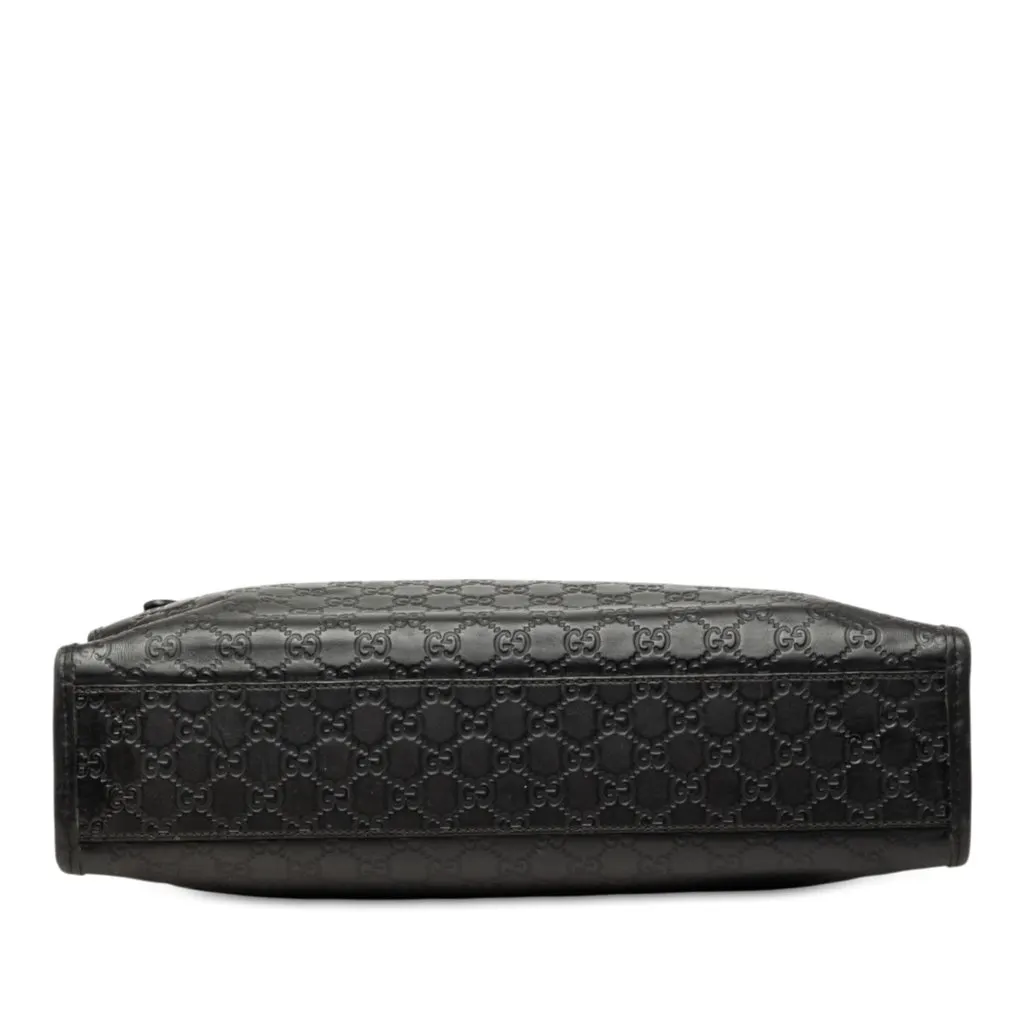 Gucci Guccissima Web Business Bag Black Leather Good - Inside View