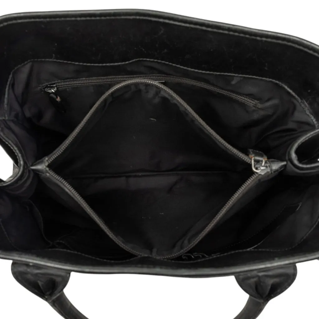 Gucci Guccissima Web Business Bag Black Leather Good - Model View
