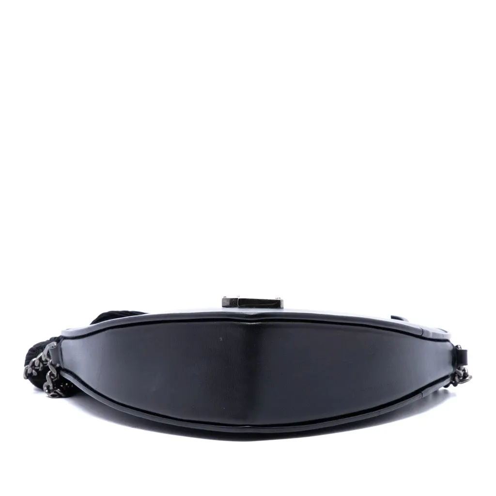 Saint Laurent Leather Monogram Heart Tassel Crossbody Black Leather Very good - Inside View