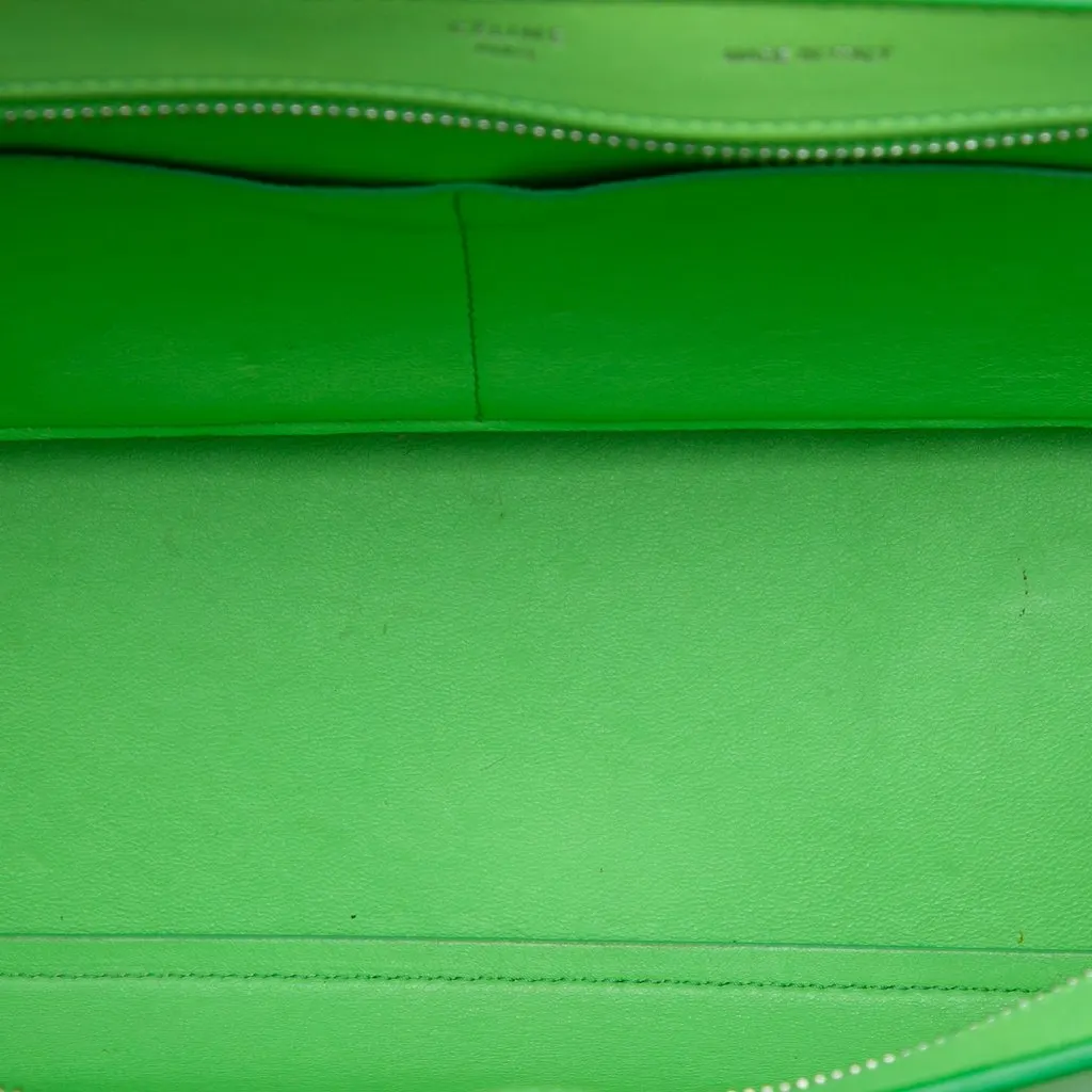 Celine Small Tricolor Leather Trapeze Satchel Green Leather Very good - Model View