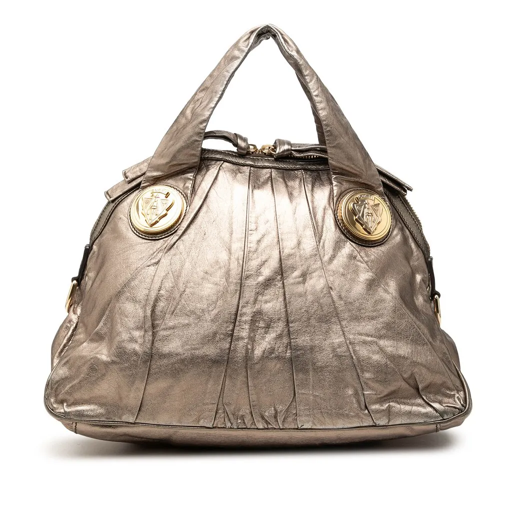 Gucci Large Metallic Calfskin Hysteria Satchel Gold Leather Very good - Front View