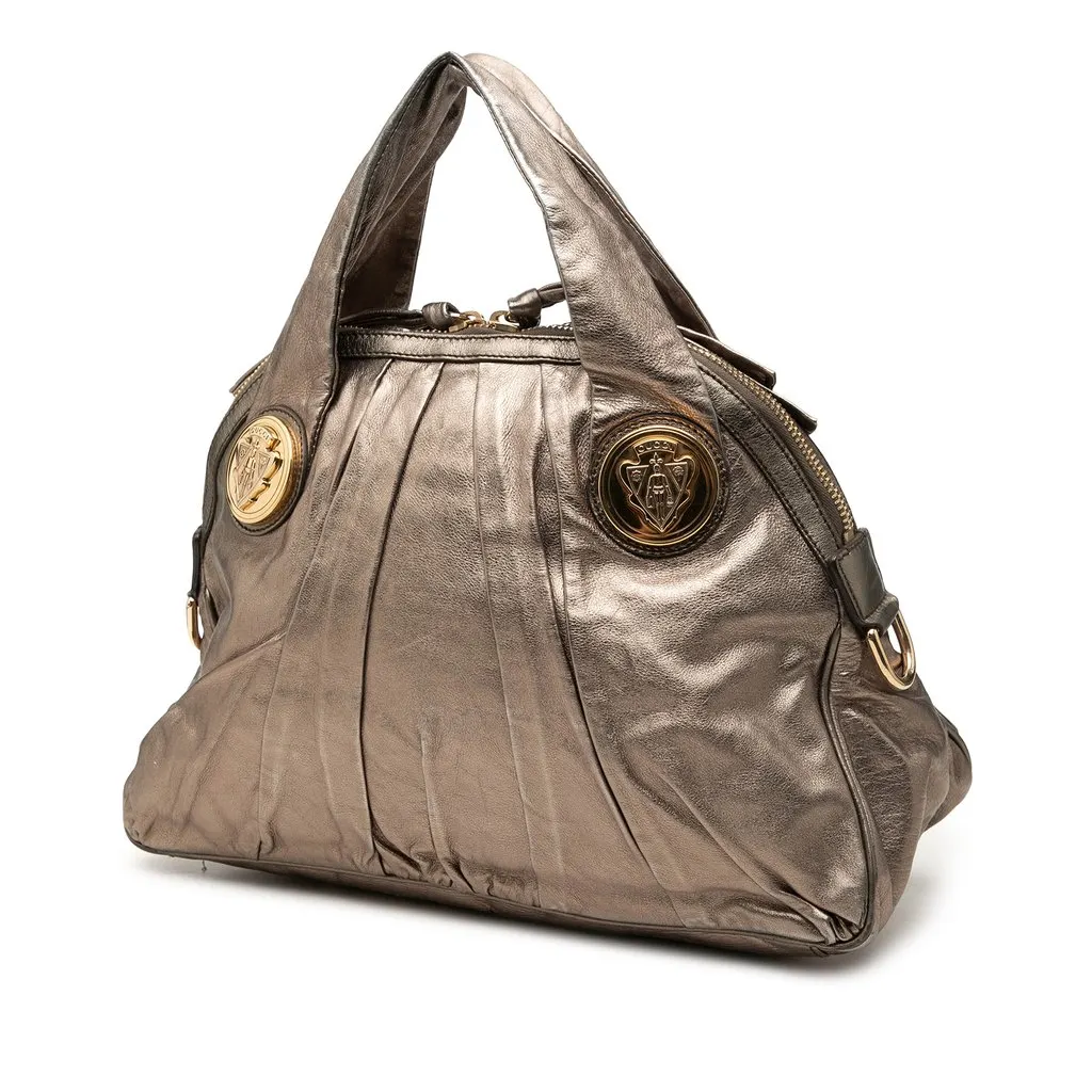 Gucci Large Metallic Calfskin Hysteria Satchel Gold Leather Very good - Back View