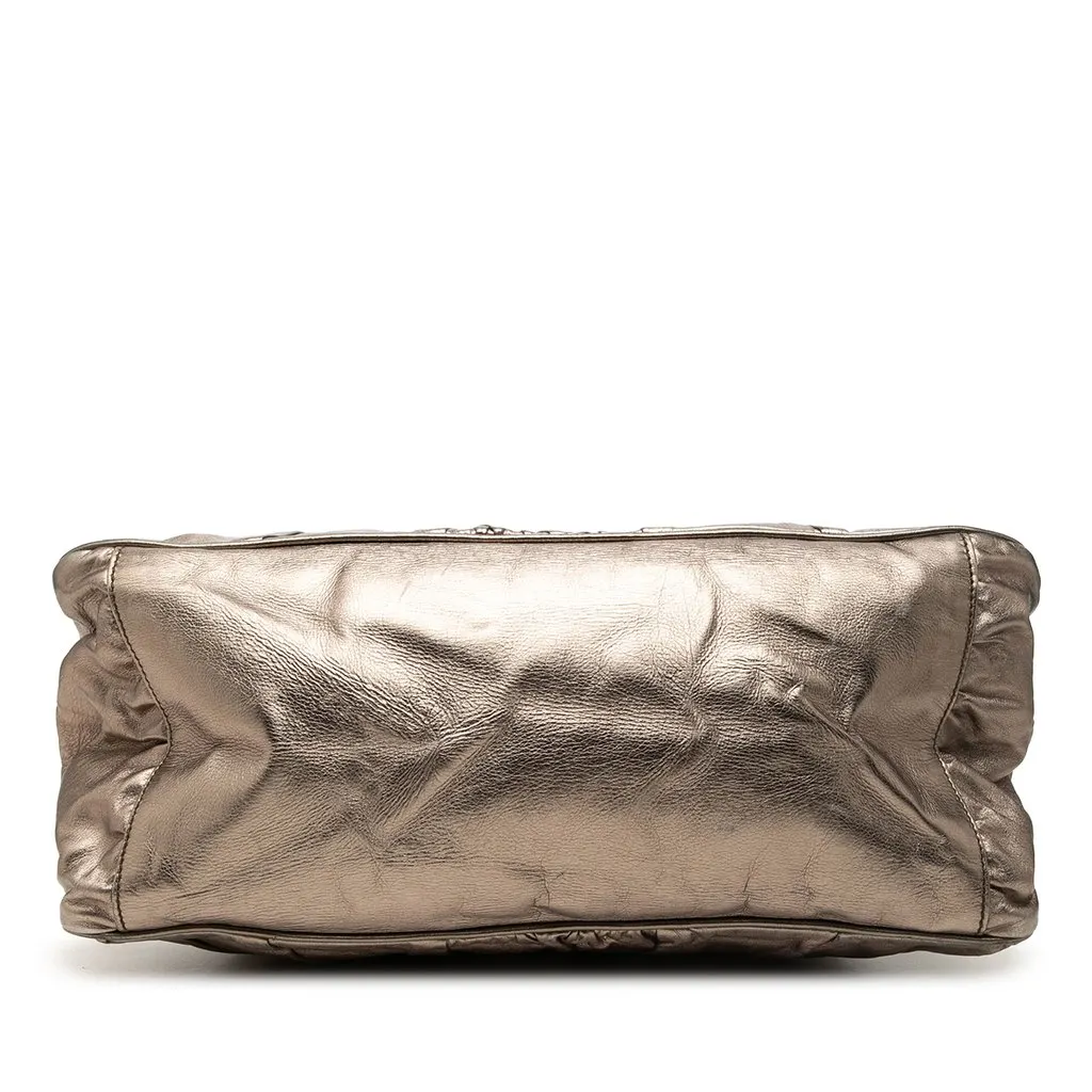 Gucci Large Metallic Calfskin Hysteria Satchel Gold Leather Very good - Inside View