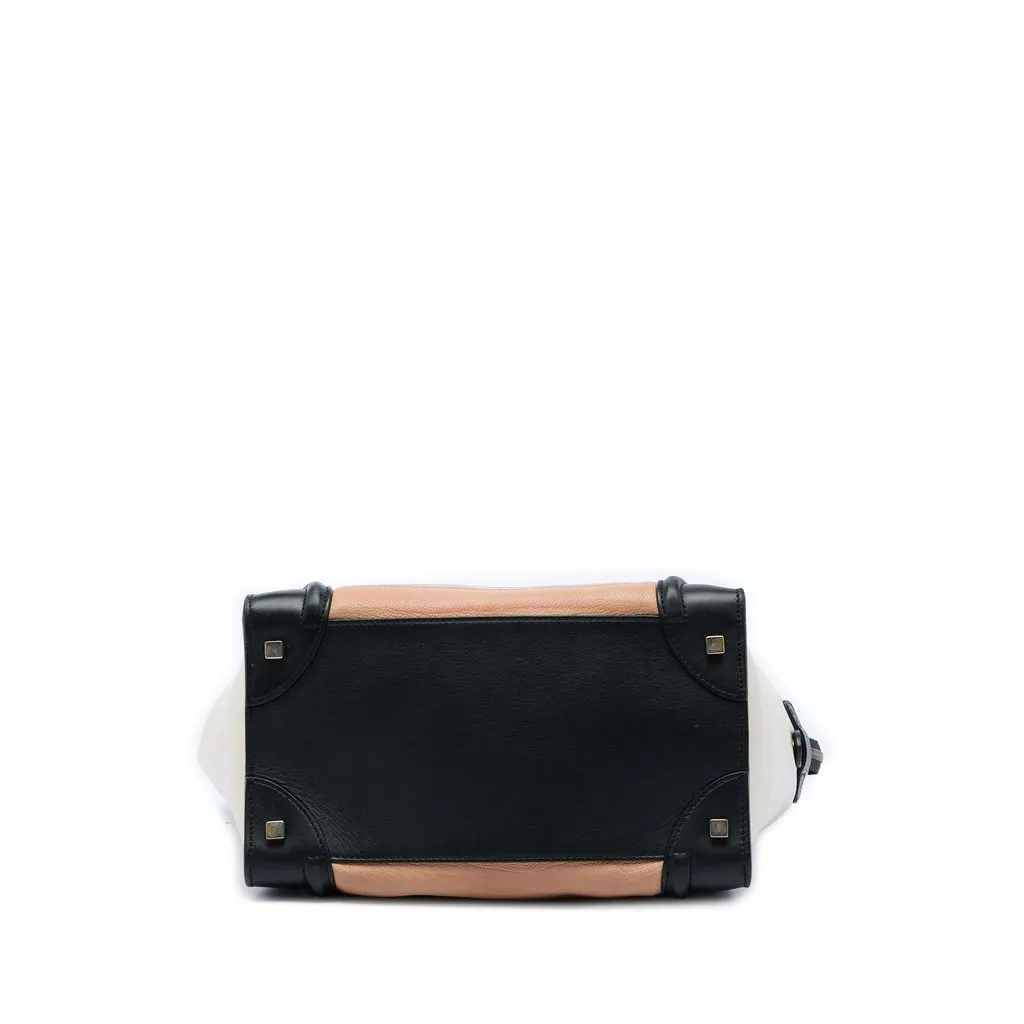Celine Mini Tricolor Leather Luggage Tote Brown Leather Very good - Inside View