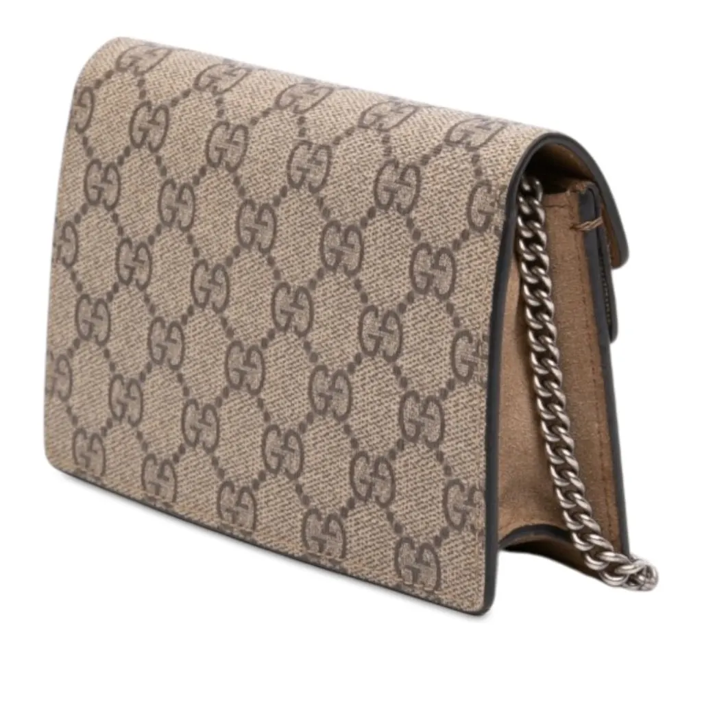 Gucci Mini GG Supreme Dionysus Crossbody Beige Canvas Good - Back View