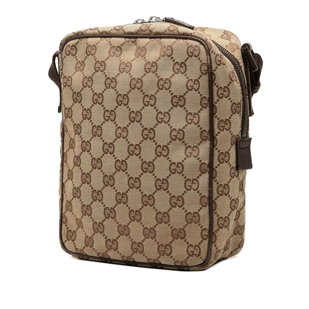 Gucci GG Canvas Crossbody Beige Canvas Good - Back View