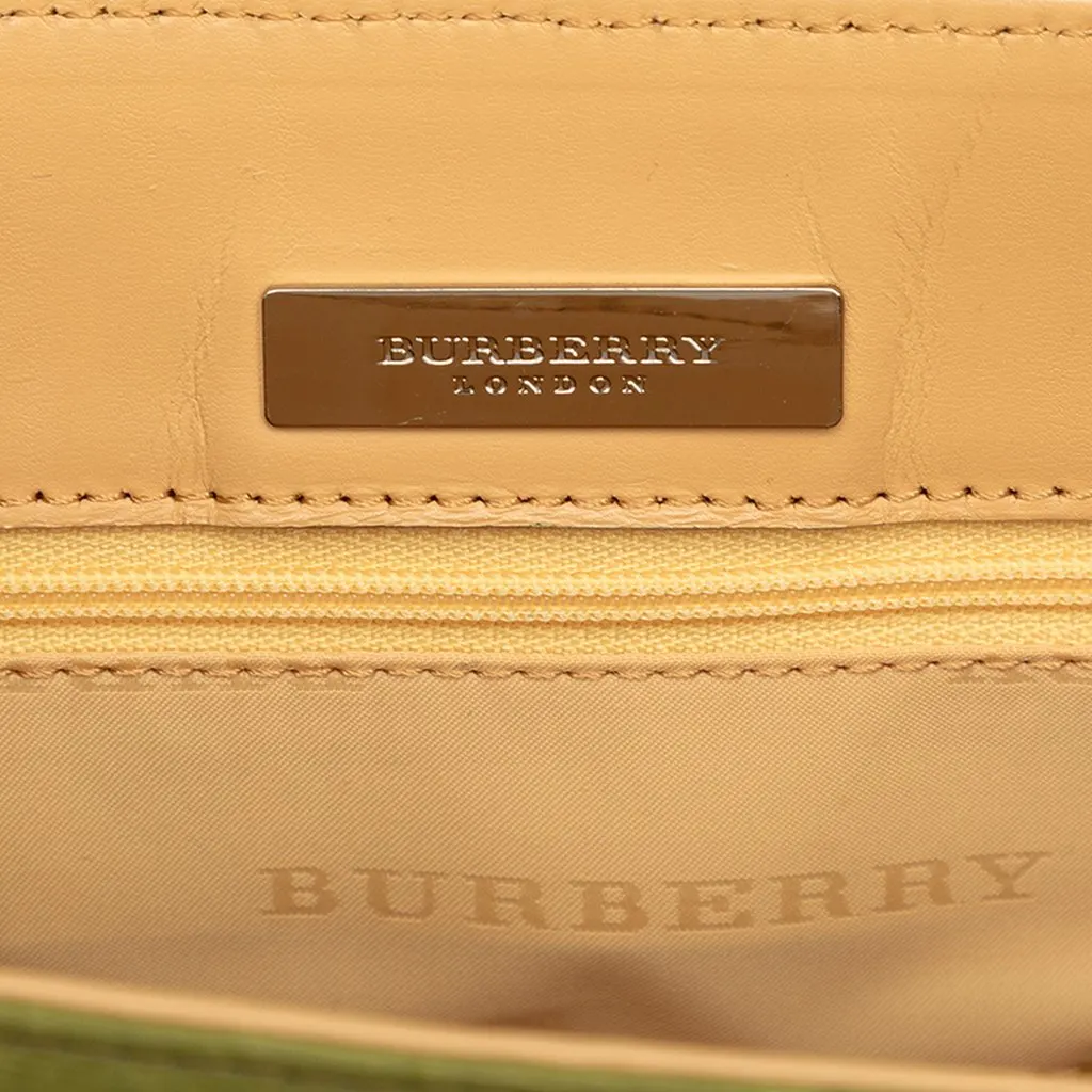 Burberry Stitched Supernova Check Canvas Tote Green Very good - Box View