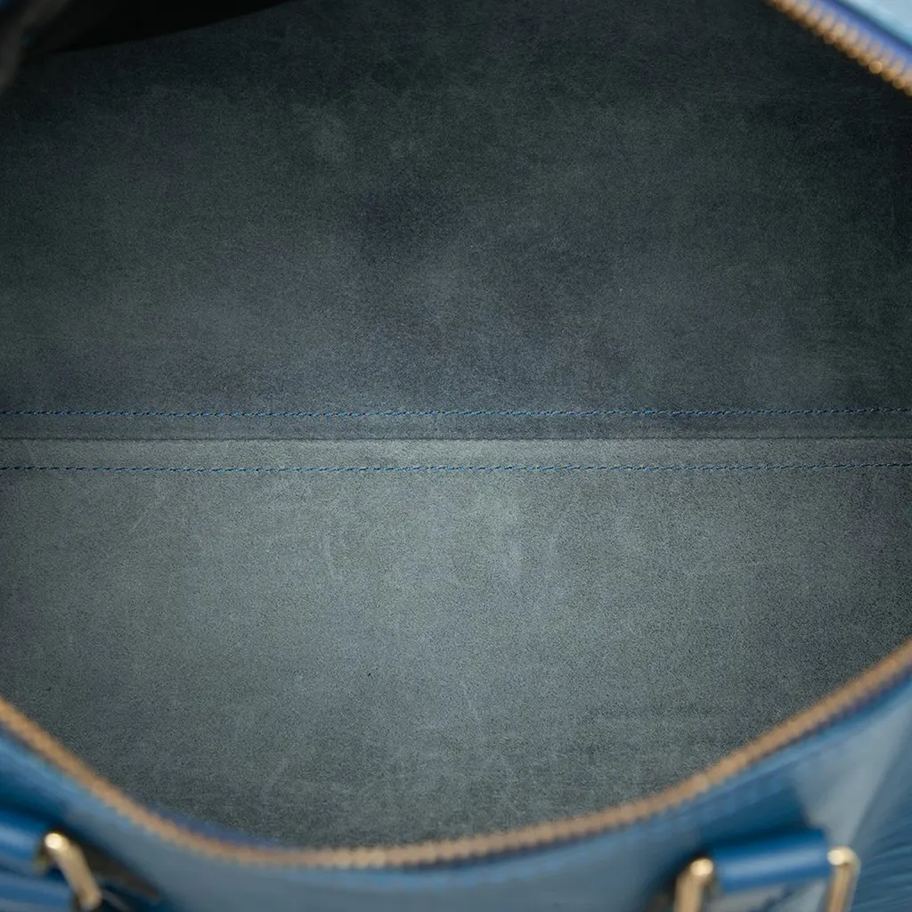 Louis Vuitton Epi Speedy 35 Blue Leather Good - Model View