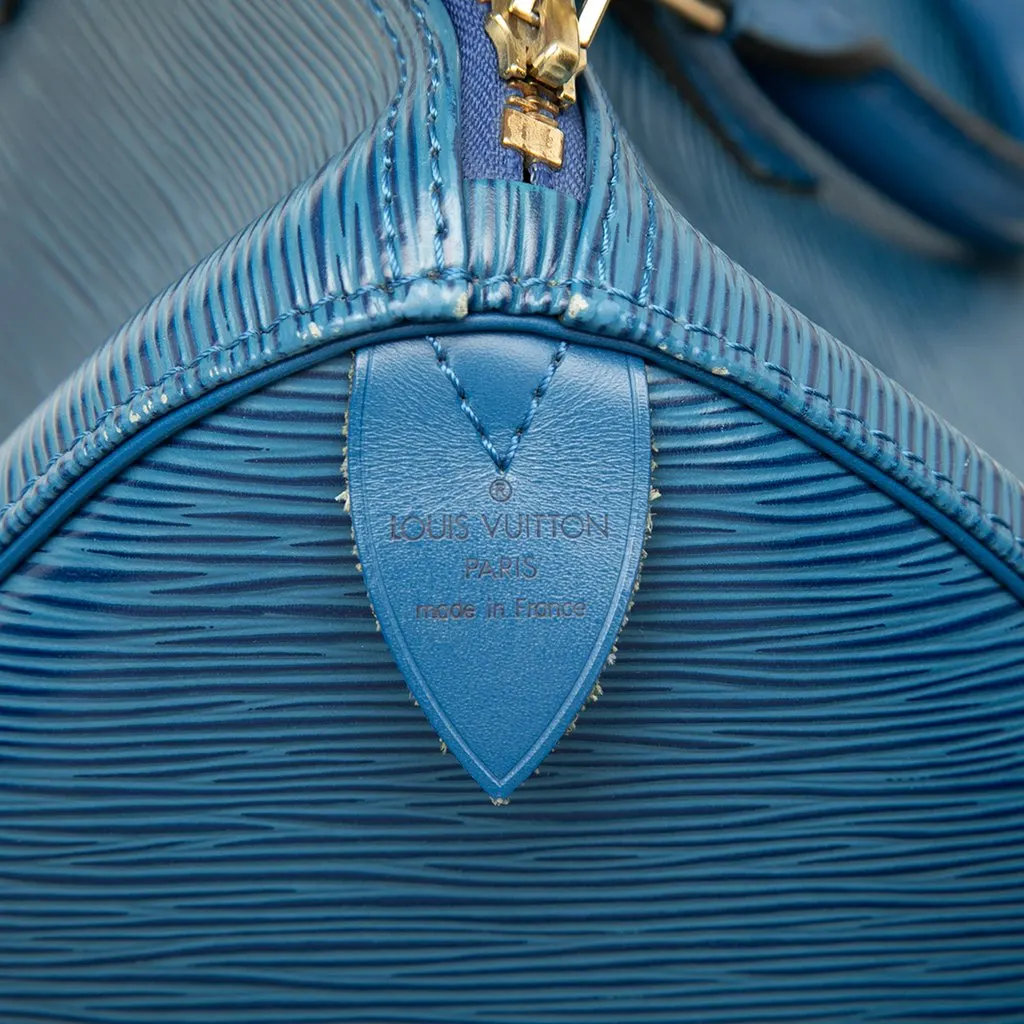 Louis Vuitton Epi Speedy 35 Blue Leather Good - Box View