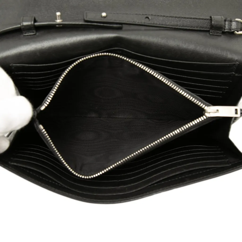 Saint Laurent Calfskin Star Studded Kate Wallet On Chain Black Leather Good - Model View
