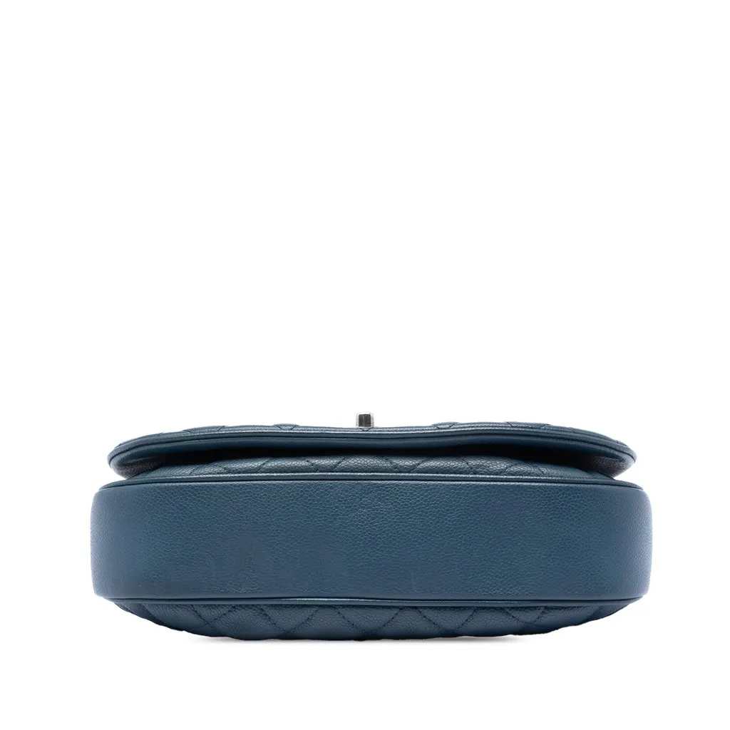 Chanel Medium Quilted Caviar Casual Pocket Flap Blue Leather Very good - Inside View