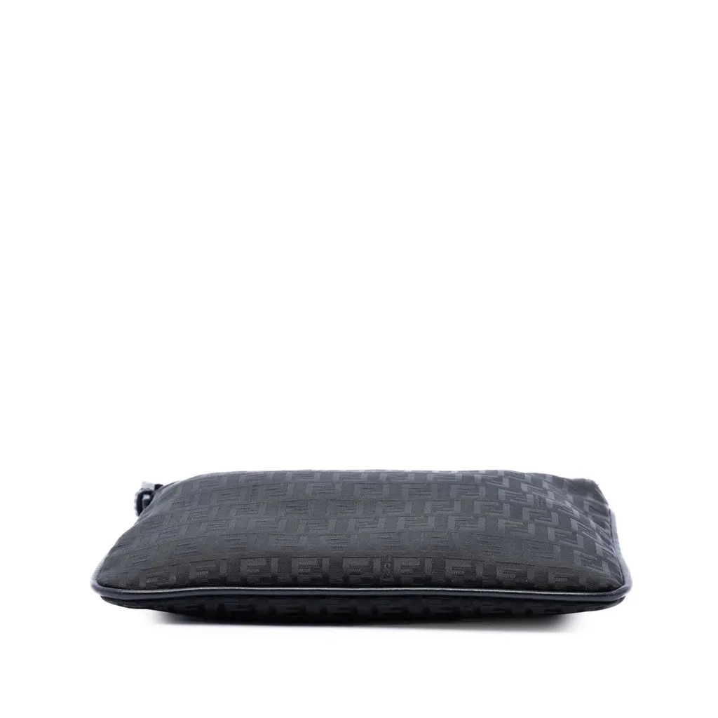 Fendi Zucchino Canvas Shoulder Bag Black Very good - Inside View