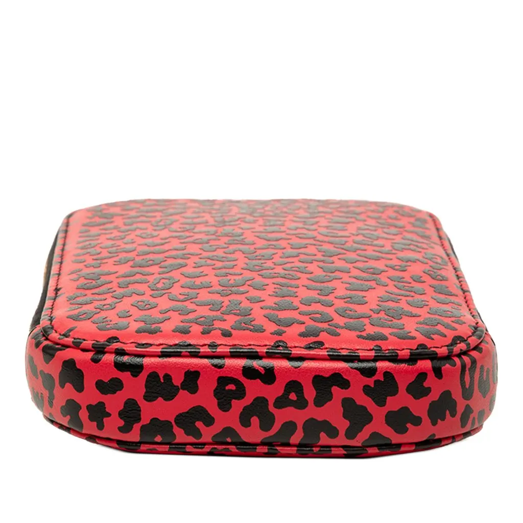 Dior Calfskin Leopard Print Lady Dior Call In Phone Holder Red Leather Very good - Inside View