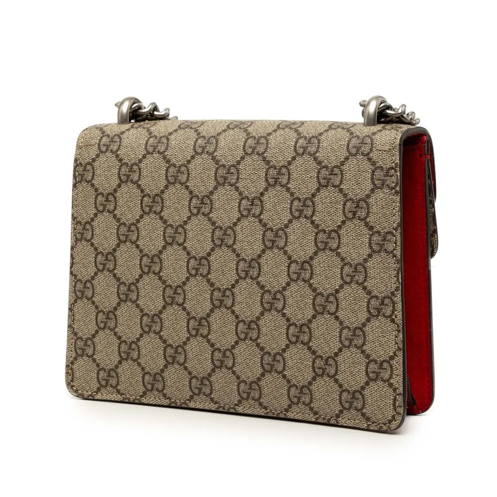Gucci Small GG Supreme Dionysus Crossbody Beige Canvas Very good - Back View