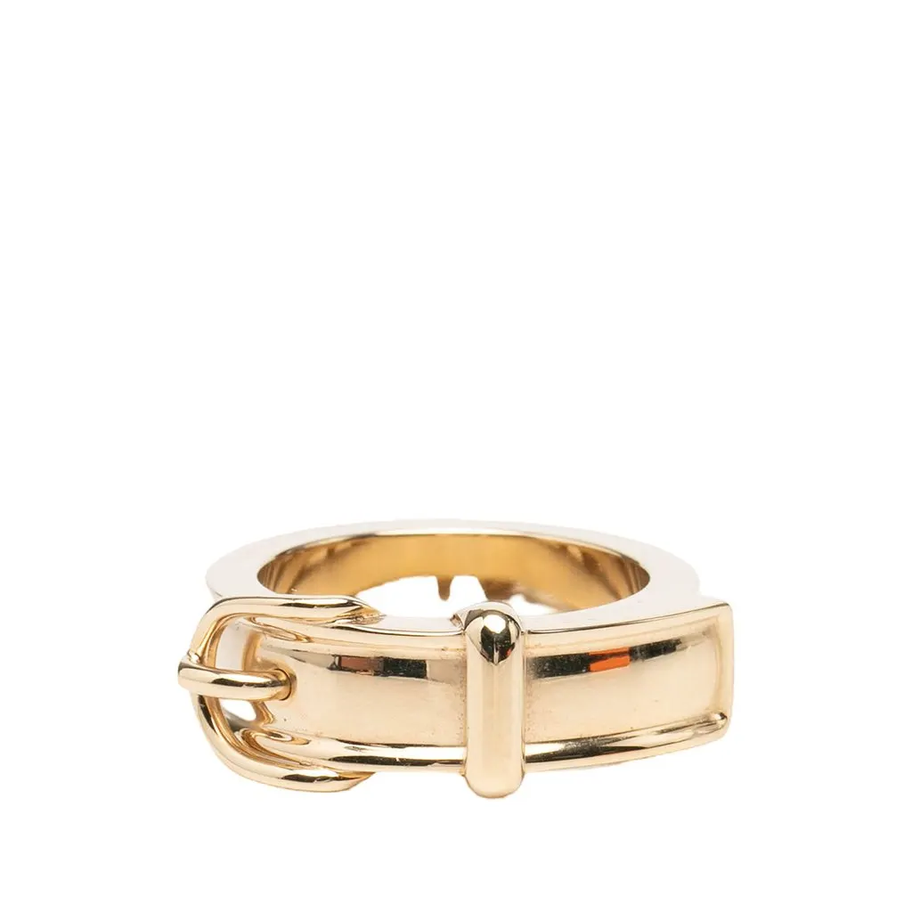Hermès Gold Plated Buckle Bijouterie Fantaisie Scarf Ring Gold Metal Very good - Front View