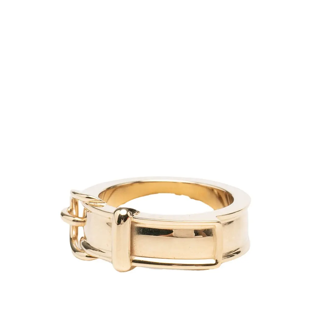 Hermès Gold Plated Buckle Bijouterie Fantaisie Scarf Ring Gold Metal Very good - Back View