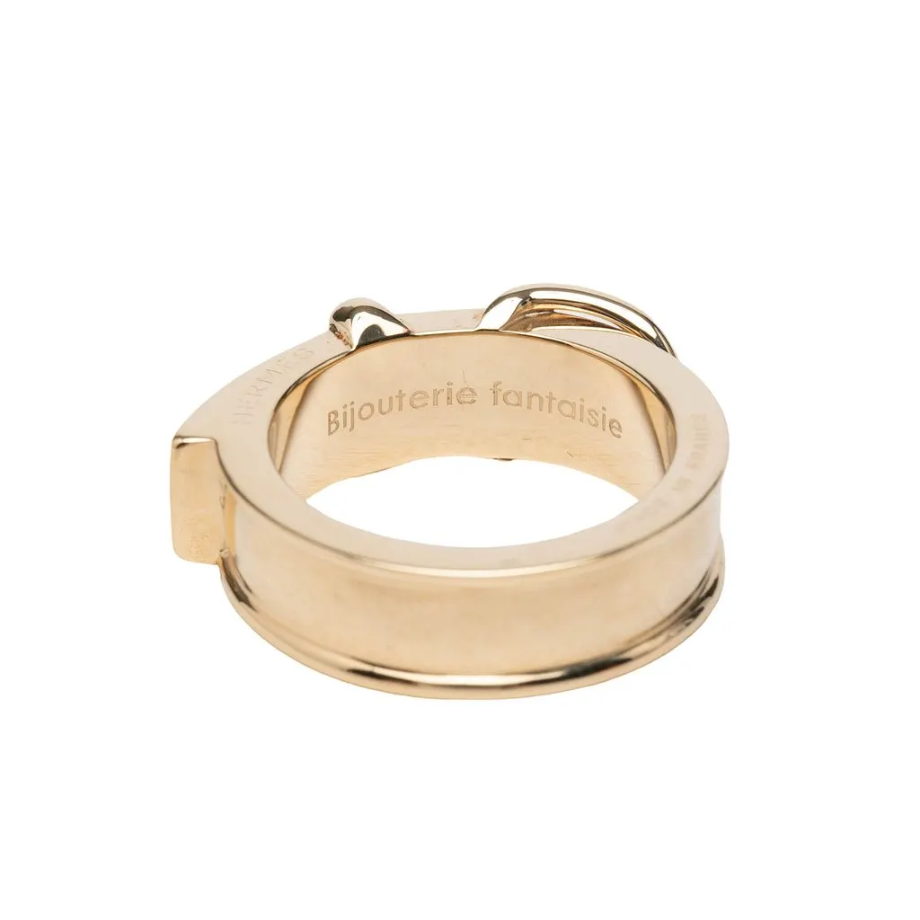 Hermès Gold Plated Buckle Bijouterie Fantaisie Scarf Ring Gold Metal Very good - Model View