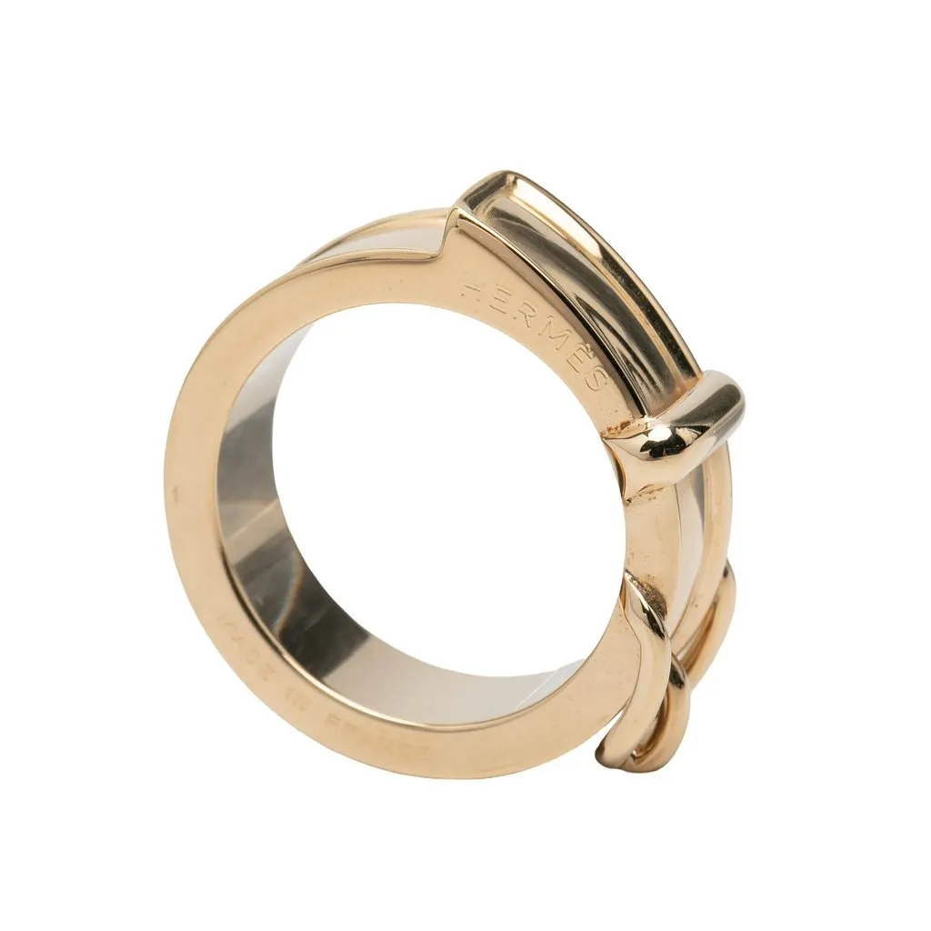 Hermès Gold Plated Buckle Bijouterie Fantaisie Scarf Ring Gold Metal Very good - Box View
