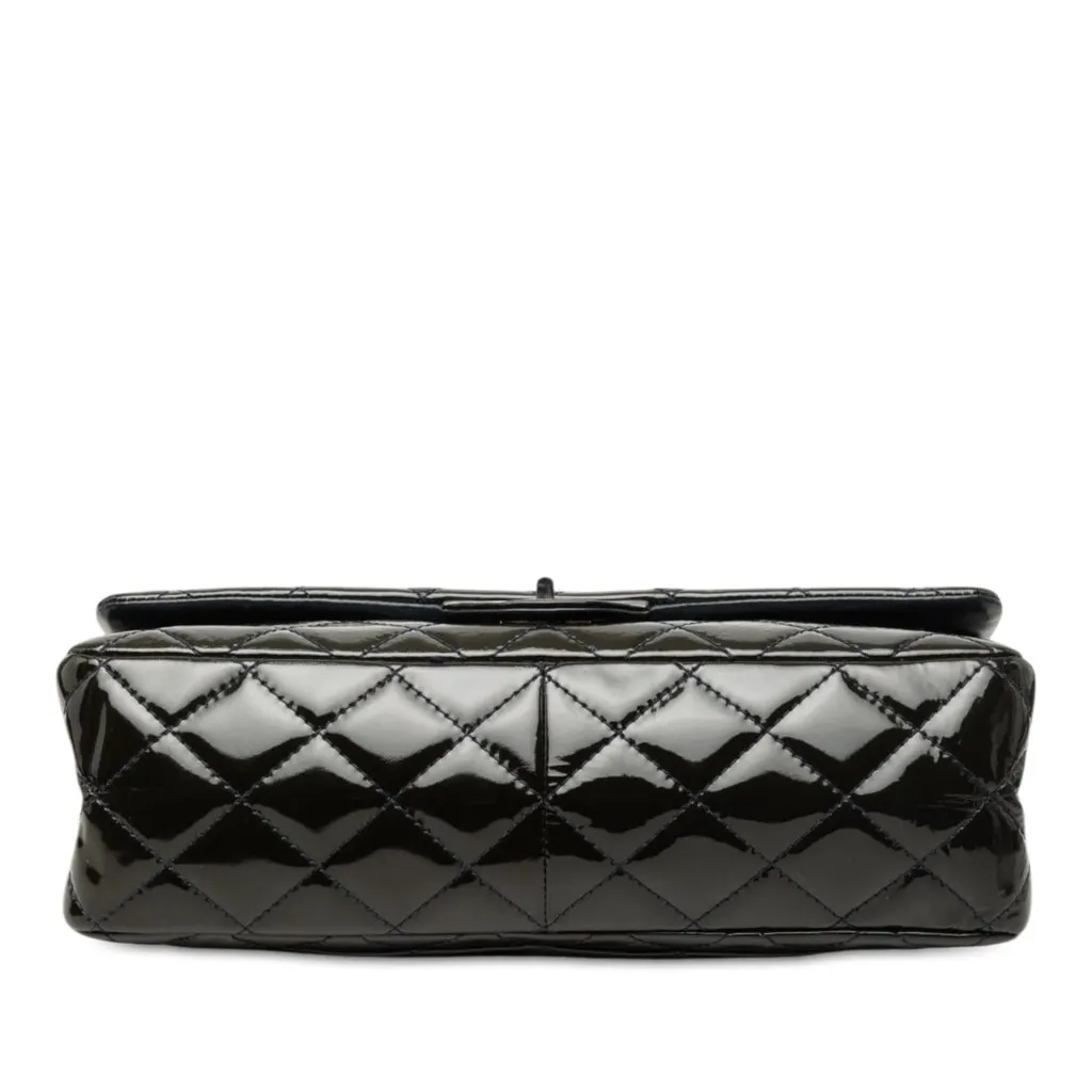 Chanel Quilted Patent Reissue 2.55 Double Flap 227 Blue Leather Good - Inside View
