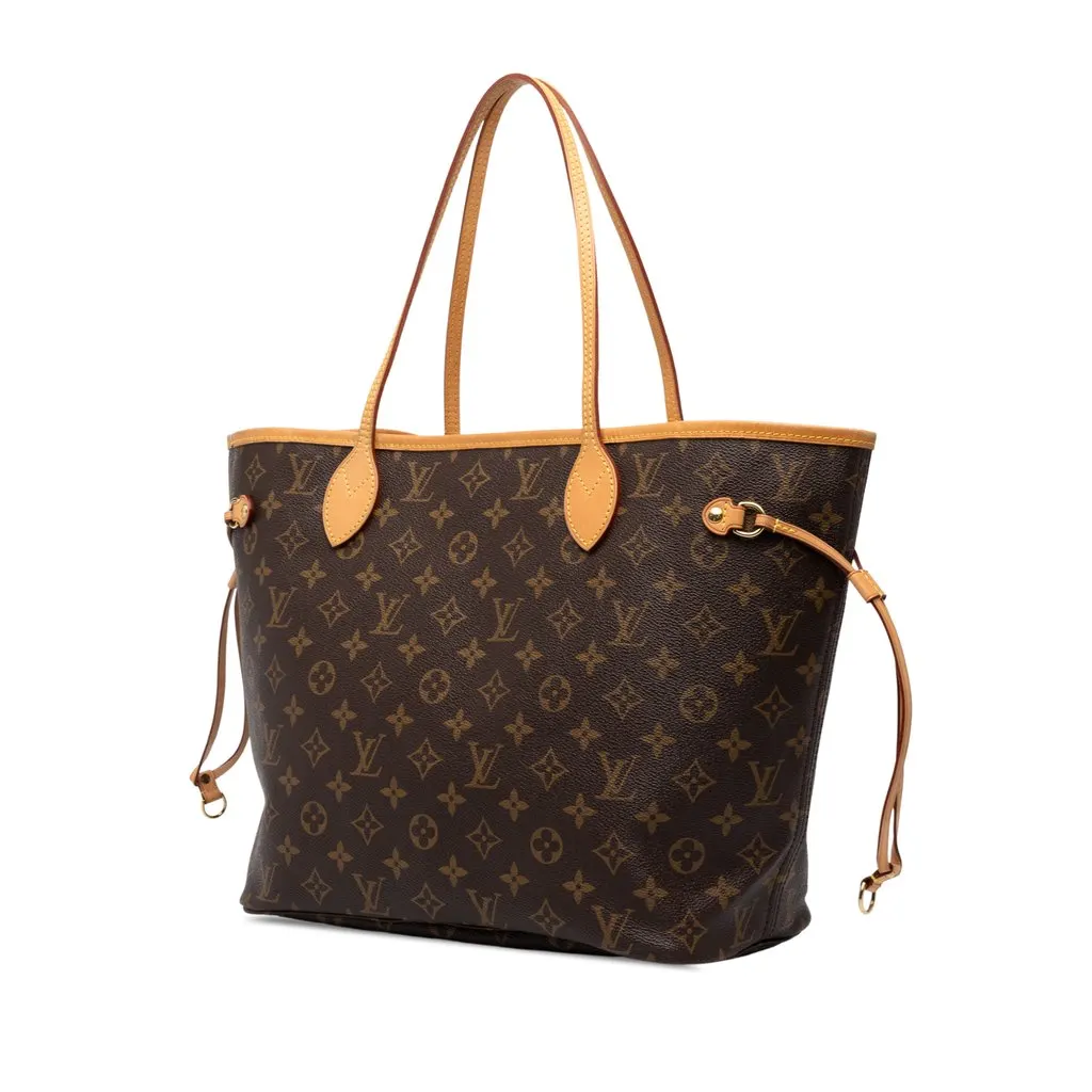 Louis Vuitton Monogram Neverfull MM Brown Canvas Good - Back View