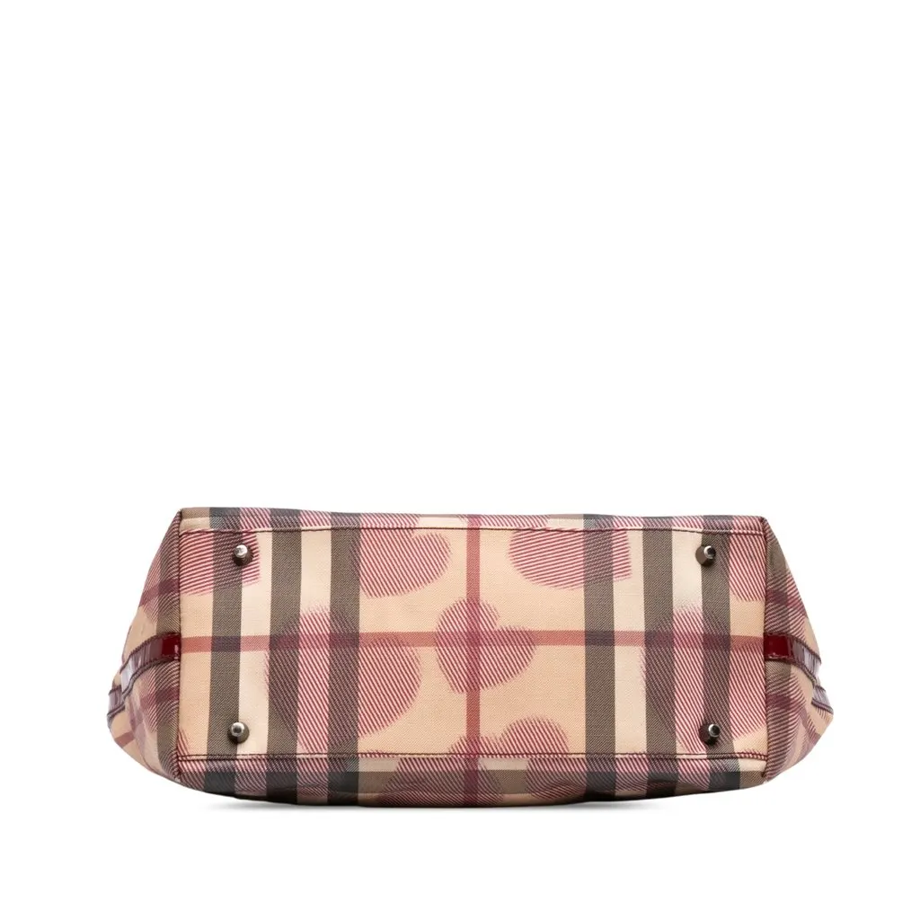 Burberry House Check Coated Canvas Hearts Gracie Tote Beige Canvas Good - Inside View