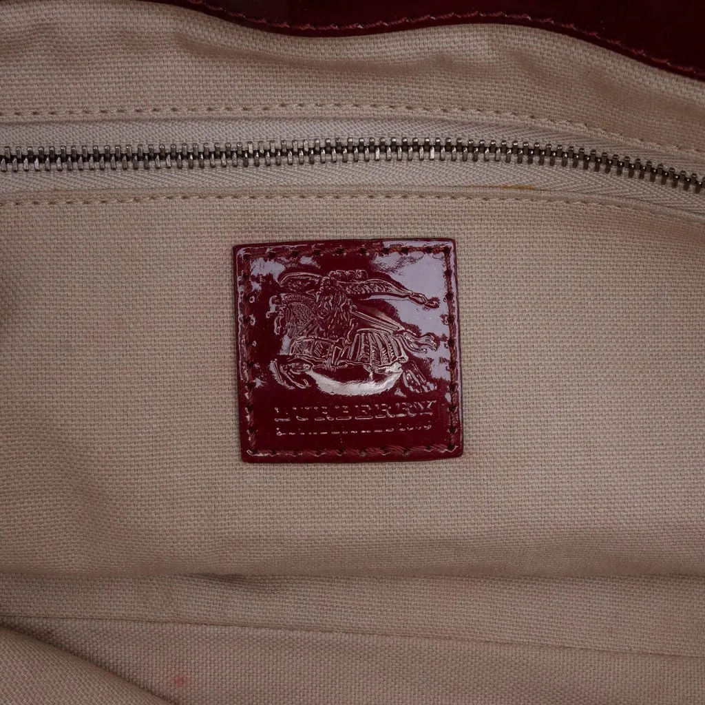 Burberry House Check Coated Canvas Hearts Gracie Tote Beige Canvas Good - Box View