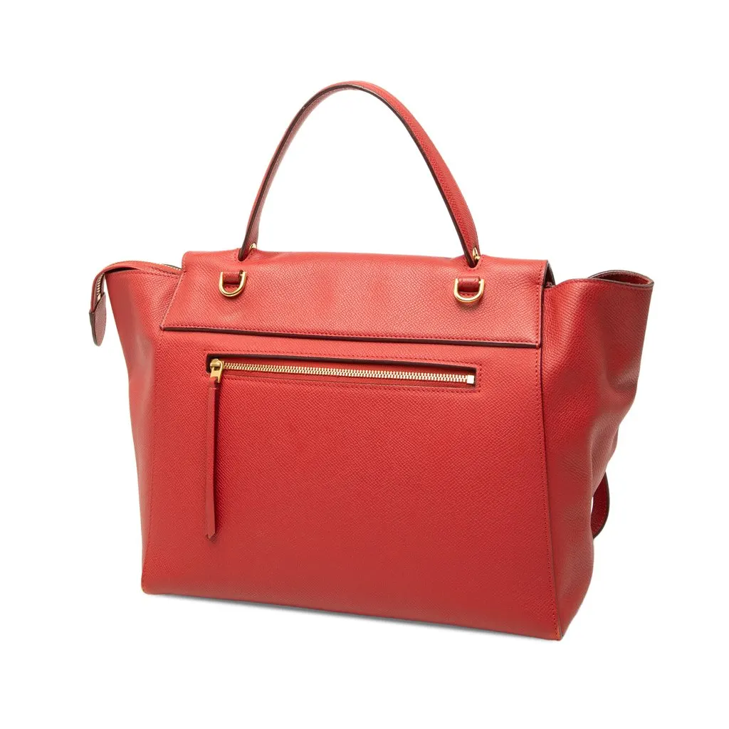 Celine Mini Grained Calfskin Belt Bag Red Leather Good - Back View