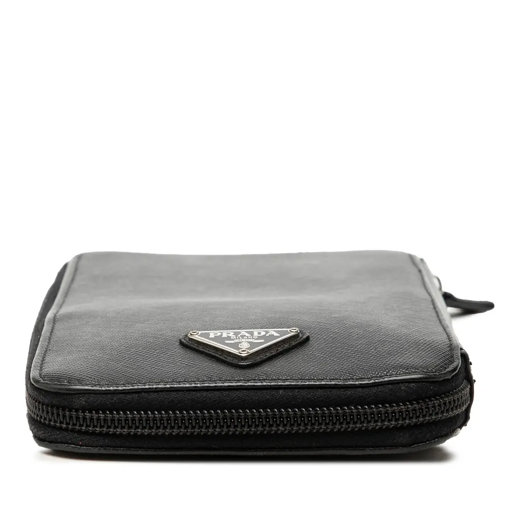 Prada Saffiano Zip Around Wallet Black Leather Very good - Inside View
